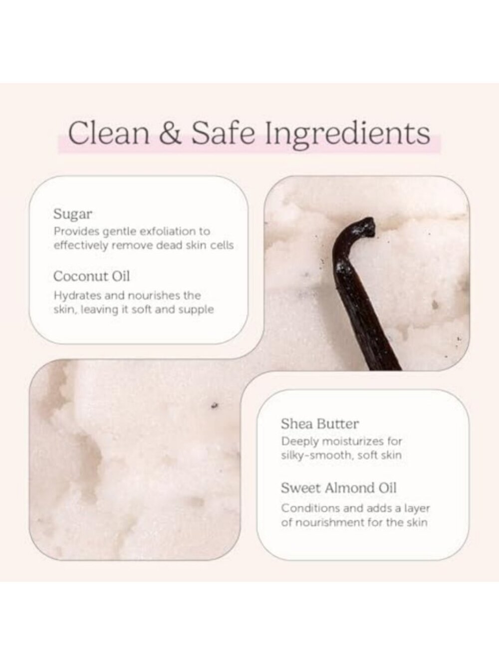 Exfoliating Vanilla Sugar Scrub - Nourishing Body Scrub for Smooth Skin (8 oz) - Picture 3 of 5